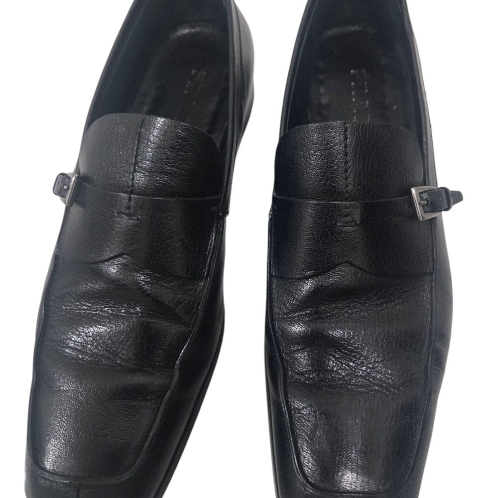 PRADA Men Black Soft Slip-on Single Strap Penny Loafers Designer Shoes Sz 10 - Picture 5 of 7